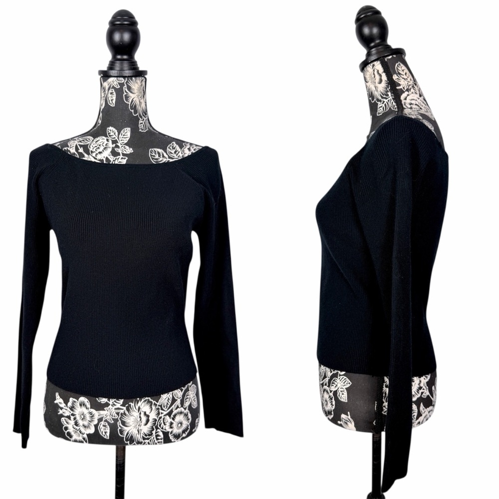 Major Label Group black off shoulder long sleeve ribbed knit sweater size XL